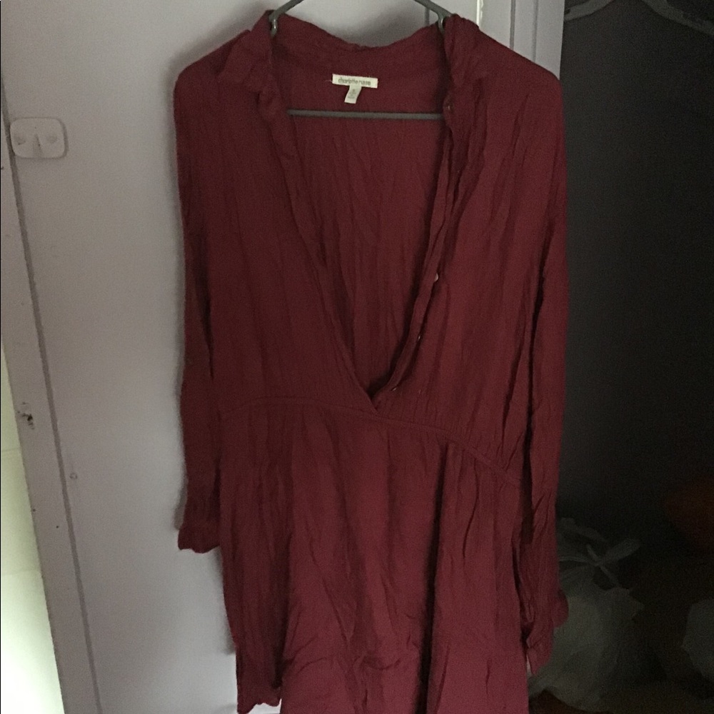 Charlotte Russe Half Button Up Long Sleeve Dress